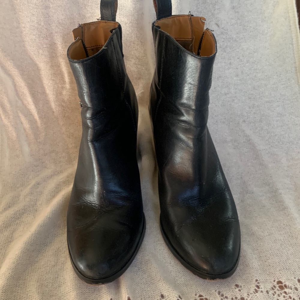 Black ankle zip booties